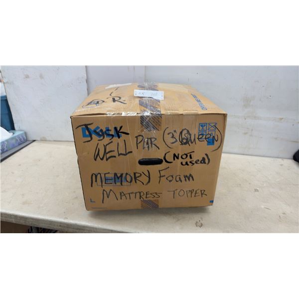 Wellpur 3" Queen Memory Foam Mattress Topper, Never Used