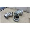 Image 7 : Assorted Galvanized HVAC Ductwork Fittings, Elbows, Reducers, Vent Cover, and More