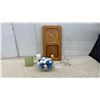 Image 1 : Danclock Danish Teak Pendulum Wall Clock, Crystal Candlesticks, Faux Flowers, and More