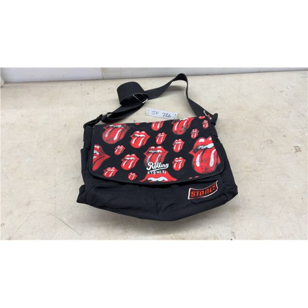 New Rolling Stones Messenger Bag with Iconic Tongue Logo Print and Adjustable Strap