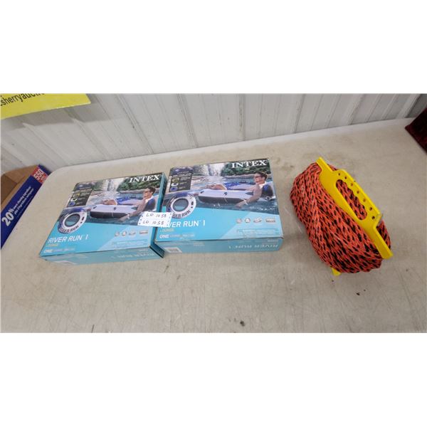 Intex River Run Inflatable Lounge Tubes (2) and Tow Rope