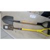 Image 3 : Two D-Handle Shovels, Spade and Round Point