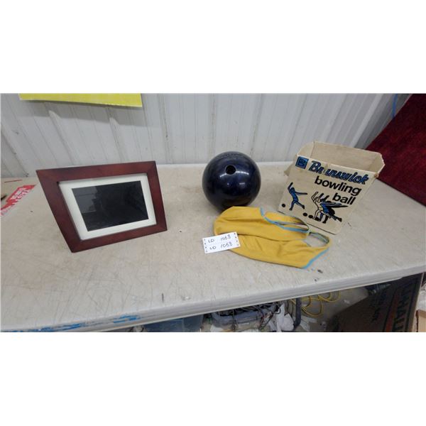 Brunswick Crown Jewel Bowling Ball and Sylvania Digital Photo Frame