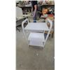 Image 1 : White Metal Three-Tier Rolling Utility Cart with Handles