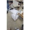 Image 2 : White Metal Three-Tier Rolling Utility Cart with Handles