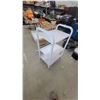 Image 3 : White Metal Three-Tier Rolling Utility Cart with Handles