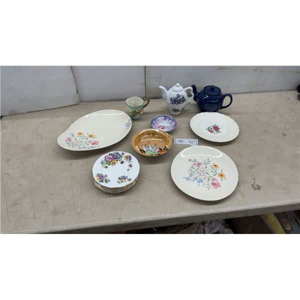 Assorted China, Plates, Teapots, Bowls, and More
