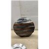 Image 4 : Pair of Metal Decorative Vases, Seagull Pewter Marble Trivet, and More