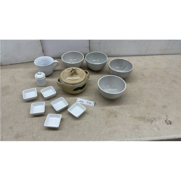 Market Finds Textured Ceramic Bowls, Lidded Crock, Dip Dishes, Mug, and More