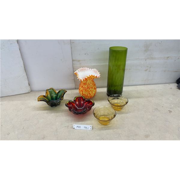 Collection of Art Glass Vases and Bowls