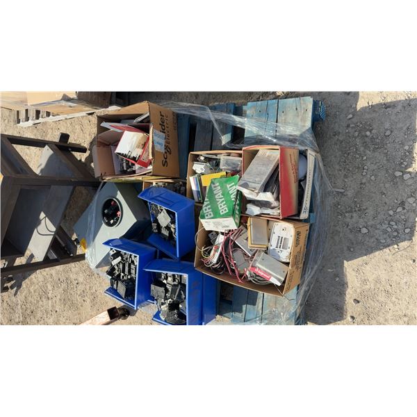 Pallet Lot of Electrical, Breakers, Meter Socket and More