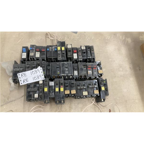 Assorted Circuit Breakers, Square D, Siemens, ITE, 15-70 Amp, Single and Double Pole, and More