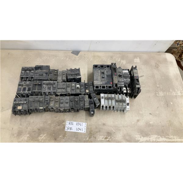 Assorted Ge Circuit Breakers, 15 to 100 Amp, Single and Double Pole, and More