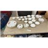 Image 1 : Adderley Fine Bone China England Pink Rose Pattern Dinnerware Set (55 Pieces)