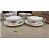 Image 6 : Adderley Fine Bone China England Pink Rose Pattern Dinnerware Set (55 Pieces)