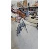 Image 1 : Black Metal Three-Step Folding Step Ladder with Handrail