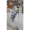 Image 2 : Black Metal Three-Step Folding Step Ladder with Handrail