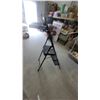 Image 4 : Black Metal Three-Step Folding Step Ladder with Handrail