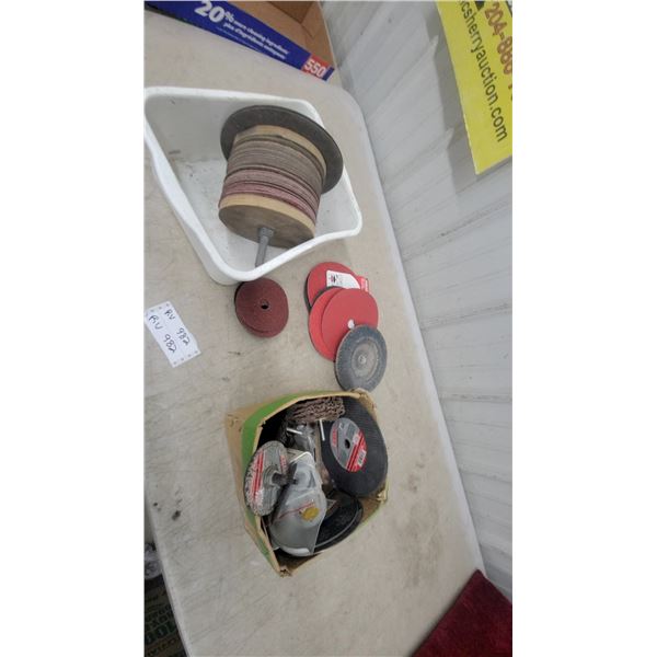 Assorted Grinding and Cutting Discs, Sanding Discs, Wire Wheels, and More