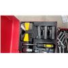 Image 4 : Red Metal Tool Box with Socket Set, Combination Wrenches, Hex Keys, and More