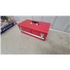 Image 7 : Red Metal Tool Box with Socket Set, Combination Wrenches, Hex Keys, and More