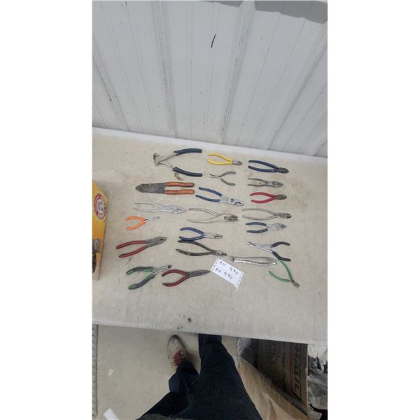 Assorted Pliers Including Diagonal Cutters, Needle Nose, Slip Joint, and More