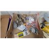 Image 2 : Assorted Hardware Lot: Wood Shims, Clamps, Utility Knives, Flashlight, Power Strip, and More
