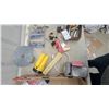 Image 3 : Assorted Hardware Lot: Wood Shims, Clamps, Utility Knives, Flashlight, Power Strip, and More