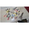 Image 1 : Assorted Tin Snips, Wire Strippers, and Aviation Shears, Various Sizes and Brands