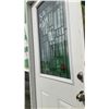 Image 2 : Exterior 2 Panel Steel Door w/Jam and Leaded Glass 36 x 79 x 1-3/4"
