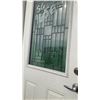 Image 2 : Exterior 2 Panel Steel Door w/Leaded Glass Window and Jam 36 x 79 x 1-3/4"