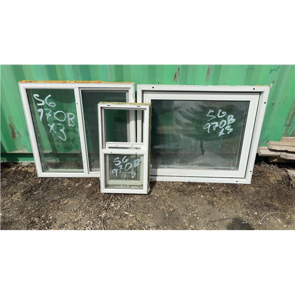 3 Windows 34-1/2 x 42, 15-3/4 x 29-1/2 and 37 x 34