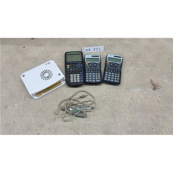 Pandora Dx Saga plus 9800 Arcade Game Board, 3 Texas Instruments Scientific Calculators