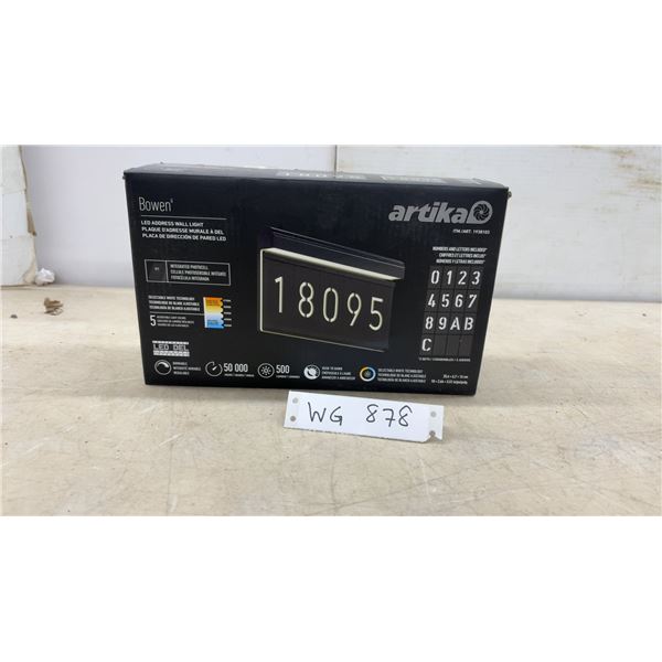 New Artika Bowen LED Address Wall Light with Integrated Photocell, 10 x 2.64 x 5.51"