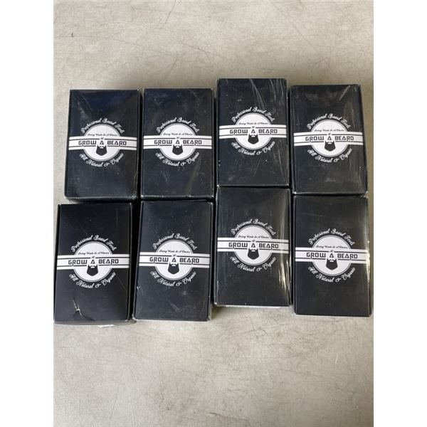 LOT OF 8 NEW GROW A BEARD KITS WITH PROFESSIONAL BEARD TOOLS