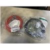 Image 1 : 2 AS NEW 10FT BLACK / ORANGE  INDOOR OUTDOOR HEAVY DUTY LIGHTED 3 WIRE GROUNDED EXTENSION CORDS 12AW