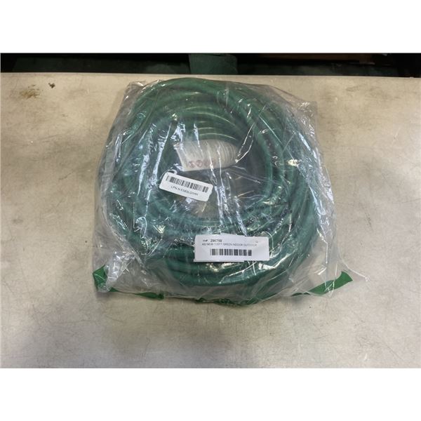 AS NEW 100FT GREEN INDOOR OUTDOOR HEAVY DUTY LIGHTED 3 WIRE GROUNDED EXTENSION CORD 12AWG