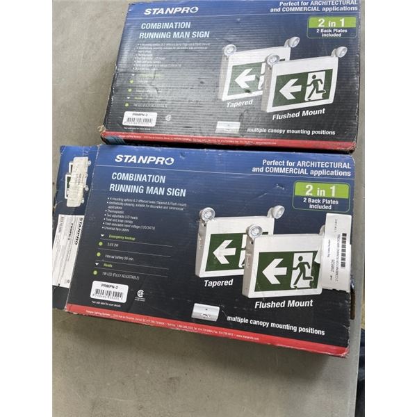 2 COMBINATION RUNNING MAN SIGNS