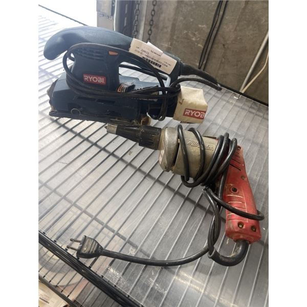 RYOBI BELT SANDER AND MILWAUKEE SCREW GUN