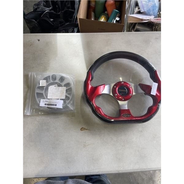 MOMO STERING WHEEL AND ALUMINUM SPACERS