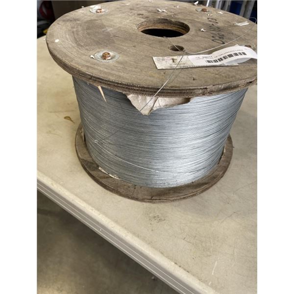 LARGE SPOOL OF GALVANIZED CABLE