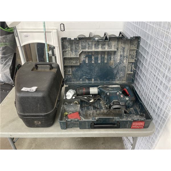 BOSCH HAMMER DRILL IN CASE AND CHAINSAW HARDCASE