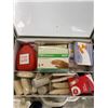 Image 3 : WATERLOO TOOL BOX WITH ASSORTED HAND TOOLS , ST JOHNS METAL FIRST AID KIT AND PLASTIC HARDWARE ORGAN