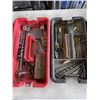 Image 4 : WATERLOO TOOL BOX WITH ASSORTED HAND TOOLS , ST JOHNS METAL FIRST AID KIT AND PLASTIC HARDWARE ORGAN