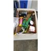 Image 2 : 2 TRAYS OF ASSORTED AUTOMTIVE SIGN HOLDERS, MIRRORS AND HAND TOOLS