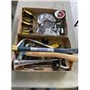 Image 1 : 2 TRAYS OF ASSORTED HAND TOOLS, SCREWDRIVERS AND HARDWARE ETC
