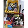 Image 1 : TRAY OF TAPE DISPENSERS, ROLLS OF TAPE, LABELS AND OFFICE SUPPLIES