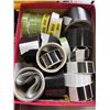 Image 2 : TRAY OF TAPE DISPENSERS, ROLLS OF TAPE, LABELS AND OFFICE SUPPLIES