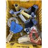 Image 4 : TRAY OF TAPE DISPENSERS, ROLLS OF TAPE, LABELS AND OFFICE SUPPLIES