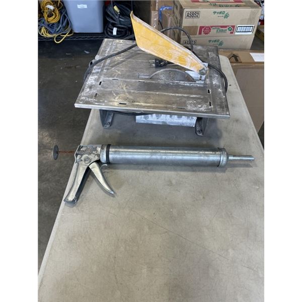 WORKFORCE TILE SAW AND GREASE GUN